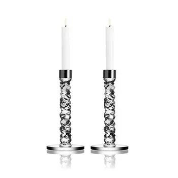 Подсвечник Orrefors Carat, пара, белый
