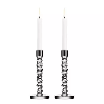 Подсвечники Orrefors Carat High, пара, белый
