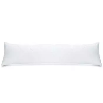 Подушка 40х145 Стеганая подушка Подушка с наполнителем Подушка для кровати Подушка из микрофибры для аллергиков Подушка для сна (белая, 40 х 145 см) livessa