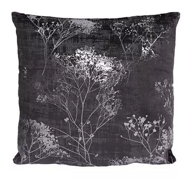 Подушка - антрацит - серебристо-серый - 45 х 45 см - бархатный вид Sun garden