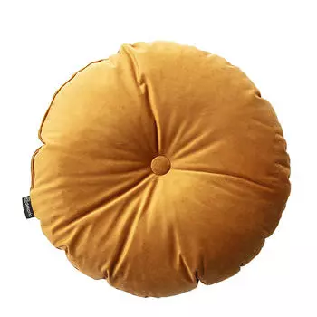Подушка бархатная круглая Dekoria, желтый