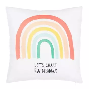 Подушка белая радуга 40 х 40 см в квадрате BigBuy Home