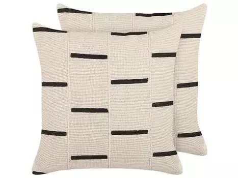 Подушка Beliani 2 шт ABIES, 45x45x45 см цвет beige/schwarz/creme