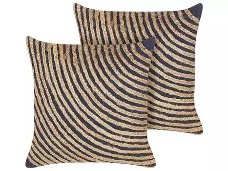 Подушка Beliani 2 шт BERGENIA, 45x45x45 см цвет beige/schwarz/petrol