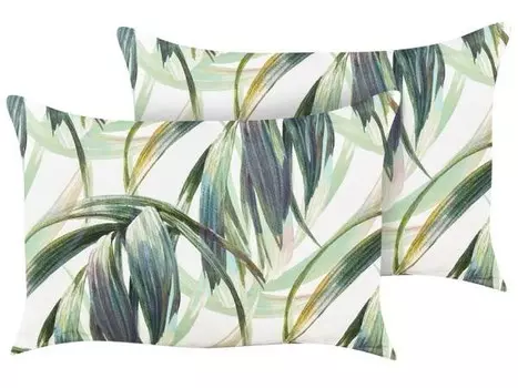 Подушка Beliani 2 шт CALDERINA, 40x60x60 см, зеленый/белый