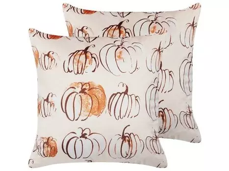 Подушка Beliani 2 шт CUCURBITA, 45x45x45 см цвет beige/orange/wei