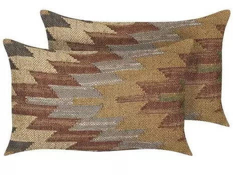 Подушка Beliani 2 шт DEEPOR, 50x30x30 см цвет beige/grn/multicolor/rot