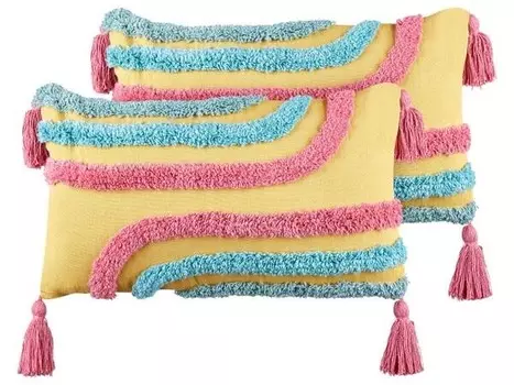 Подушка Beliani 2 шт DOLICHOS, 50x30x30 см цвет blau/multicolor/pink/gelb