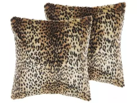 Подушка Beliani 2 шт FOXTAIL, 45x45x10 см цвет beige/braun