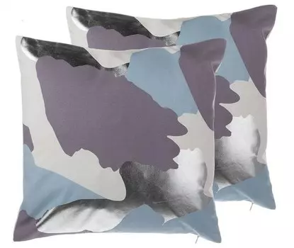 Подушка Beliani 2 шт IXIA, 45x45x45 см цвет blau/multicolor/violett/silber/wei