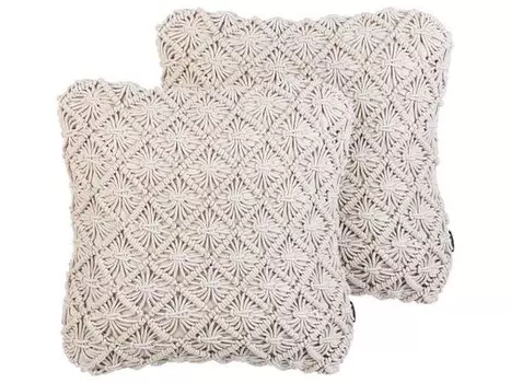 Подушка Beliani 2 шт KIZKALESI, 45x45x45 см цвет beige/creme