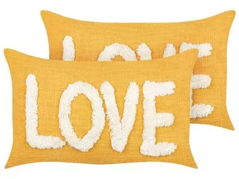 Подушка Beliani 2 шт LOVE, 30x50x50 см, желтый
