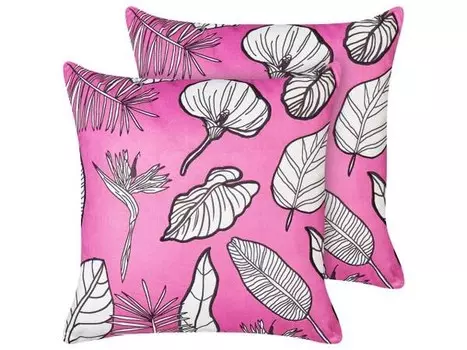 Подушка Beliani 2 шт MALVA, 45x45x45 см цвет pink/wei