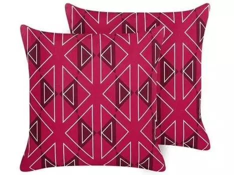 Подушка Beliani 2 шт MEZZANO, 45x45x45 см цвет hellviolett/pink/wei