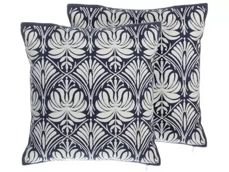Подушка Beliani 2 шт NEMESIA, 45x45x45 см цвет blau/dunkelblau/wei