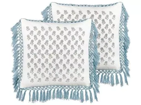 Подушка Beliani 2 шт PALLIDA, 45x45x45 см цвет blau/grau/wei