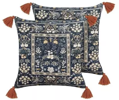 Подушка Beliani 2 шт PANAX, 45x45x45 см цвет blau/multicolor