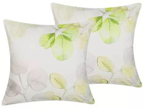 Подушка Beliani 2 шт PEPEROMIA, 45x45x45 см цвет grau/grn/wei