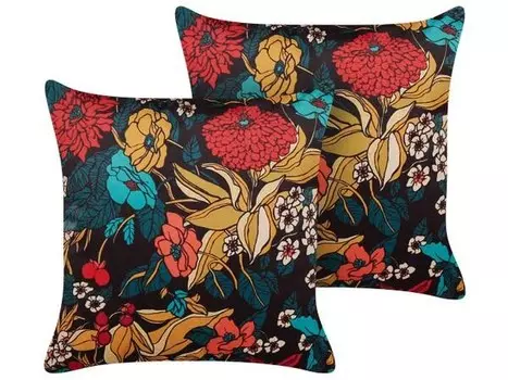 Подушка Beliani 2 шт PROTEA, 45x45x45 см цвет grn/multicolor/rot/gelb