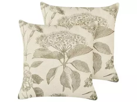Подушка Beliani 2 шт ROSEMARY, 45x45x45 см цвет beige/grn
