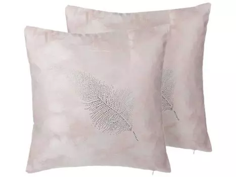 Подушка Beliani 2 шт SILENE, 45x45x45 см цвет pink/silber