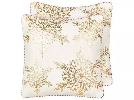 Подушка Beliani 2 шт STAPELIA, 45x45x45 см цвет cremewei/gold/rot/wei