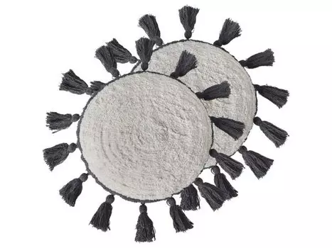 Подушка Beliani 2 шт THISTLE, 40x40x40 см цвет cremewei/grau/wei