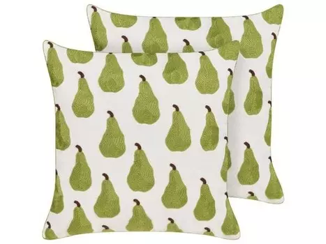 Подушка Beliani 2 шт TRACHELIUM, 45x45x45 см, зеленый/белый