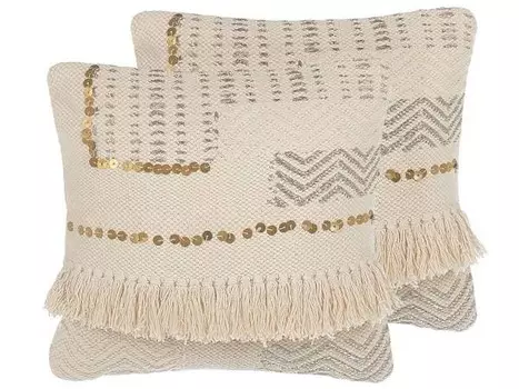 Подушка Beliani 2 шт VAYALI, 45x45x45 см цвет beige/creme