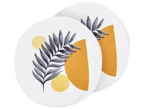 Подушка Beliani 2 шт VIOZENE, 40x40x40 см цвет schwarz/orange/wei/gelb