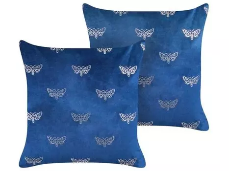 Подушка Beliani 2 шт YUZURI, 45x45x45 см цвет blau/marineblau/silber