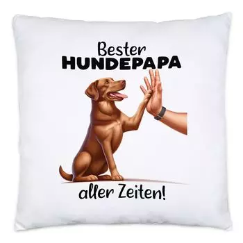 Подушка Best Dog Dad Ever Dog and Hand High Five с наполнителем — Pet Loveship Hey!Print