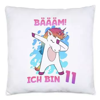 Подушка Bm Ich Bin 11, включая наполнитель в виде единорога, подарок на 11-й день рождения, фанаты единорога, даббинг Hey!Print