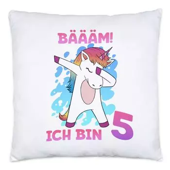 Подушка Bm Ich Bin 5, включая наполнитель в виде единорога, подарок на 5-й день рождения, фанаты единорога, даббинг Hey!Print