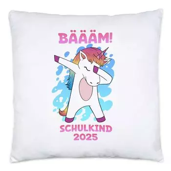 Подушка Bm Schulkind 2025, включая наполнение, подарок для зачисления в школу, Единорог, начало занятий в начальной школе Hey!Print