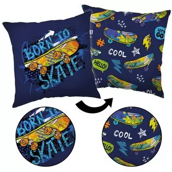 Подушка Born to Skate квадратная, декоративная подушка 40х40 см, OEKO-TEX sarcia.eu