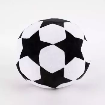 Подушка декоративная футбольная со звездами круглая черно-белая 25х25см Stof