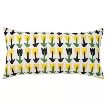 Подушка декоративная Ikea Sandmott, 30x58 см, желтый/зеленый