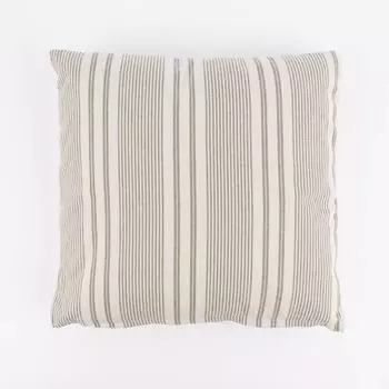 Подушка декоративная в полоску неравномерная, натуральный шалфейный зеленый 45х45см Stof