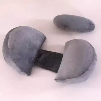 Подушка для беременных П-образной формы, хлопковая подушка на двойной танкетке, подушка для тела для ног, со съемным хлопковым чехлом (темно-серый, бархатный) Topchances