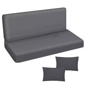 Подушка для голливудских качелей 100x50x50 Подушка для садовой скамейки и 2 подушки Подушка для поддона Подушка для скамейки Подушка для сиденья и спинки Подушка для сиденья матраса Садовая подушка Гладкий зеленый [133] Ferocity, серый