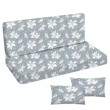Подушка для голливудских качелей 185x50x50 Подушка для садовой скамейки и 2 подушки Подушка для поддона Подушка для скамейки Подушка для сиденья и подушка для спины Мягкая подушка для матраса Садовая подушка Гладкие темно-синие розы [133] Feroci...