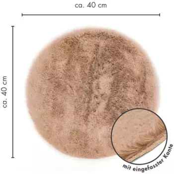 Подушка для гостиной LUXOR «Подушка сиденья Кале», искусственный мех, квадратная или круглая, очень мягкая, также в комплекте из 4 шт Luxor Living, цвет taupe + Felloptik-unifarben
