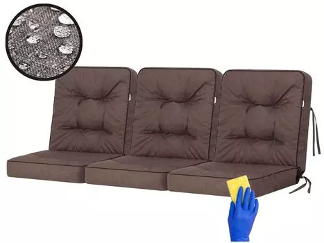 Подушка для качелей Hobbygarden Подушка для скамейки Venus Садовая подушка Подушки для качелей Подушки для скамейки Подушки для скамейки Hollywood Swing - Венера - 180 см - Коричневый, темно-коричневый