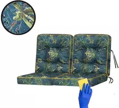 Подушка для качелей Подушка для скамейки Venus, садовая подушка, подушки для качелей, подушки для скамейки, подушки, скамейка Hollywood, красная, 110 x 100 см Hobbygarden, зеленый