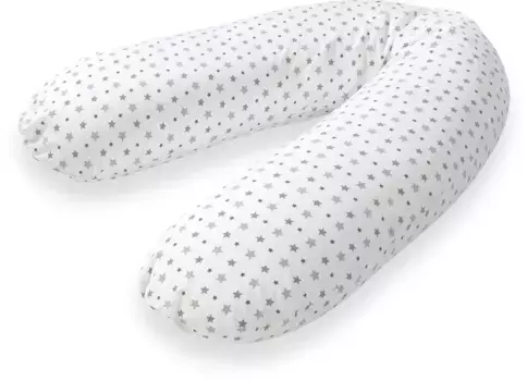 Подушка для кормления Trumeland "подушка для кормления эластичная белая с серыми звездами", (1 шт.) 16х10х180 см, цвет altwei
