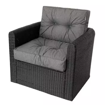 Подушка для мебели из ротанга SC, подушка для удобного сиденья, стеганая подушка для садовой мебели с мягким наполнителем, подушка для улицы, подушка для стула из ротанга с стежкой 59x59 см со спинкой - коричневый Sales Core, серый