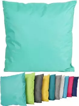 Подушка для отдыха на открытом воздухе, декоративная подушка 45x45 см с наполнителем, водонепроницаемая подушка для сиденья, садовый стул, эффект лотоса, цвет: желтый Coen Bakker, аква