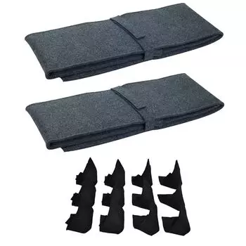 Подушка для пивной скамейки + напольная защита для пивной палатки, набор 120см x 25см (1 шт.) + 12 напольных защитных подушек: серо-зеленый | Протектор: Черный AMF creation