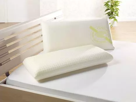 Подушка для поддержки шеи Medisan Sleep & Care Greenfirst белый/зеленый 40x80 Frankenstolz Gute Bettwaren